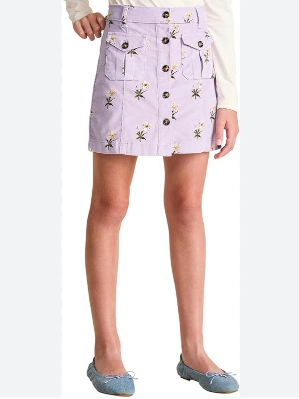 Vineyard Vines Girls' Corduroy Button-Front Skirt.